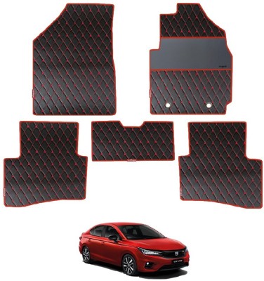 elegant Leatherite Standard Mat For  Honda City e-HEV(Black, Red)