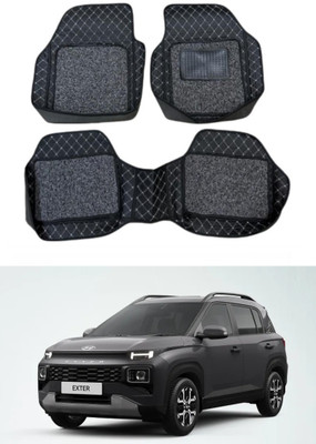 Arnejae Leatherite 7D Mat For  Hyundai Exter(Silver, Black)