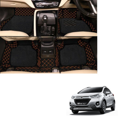 Autoclow Leatherite 7D Mat For  Honda WRV(Black, Brown)