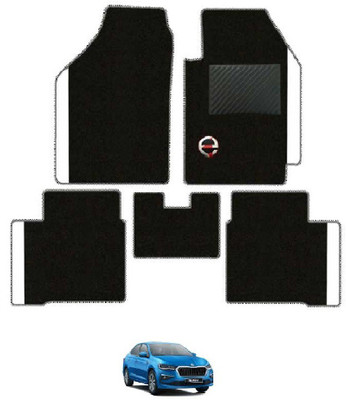 elegant Polypropylene Standard Mat For  Skoda Slavia(Black, White)