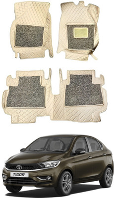 Autorepute Leather 7D Mat For  Tata Tigor(White, Grey)