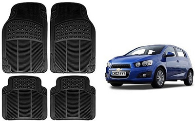 SLSHILPA Rubber Standard Mat For  Chevrolet Aveo(Black)