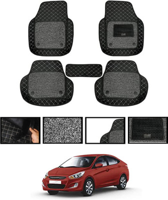 MATIES Leatherite 7D Mat For  Hyundai Verna(Black)