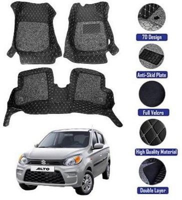 GENFRID Leather 7D Mat For  Maruti Alto 800(Silver, Black)