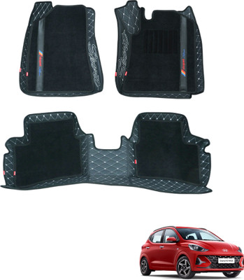 elegant Leatherite, Polypropylene 7D Mat For  Hyundai Grand i10(Black, White)