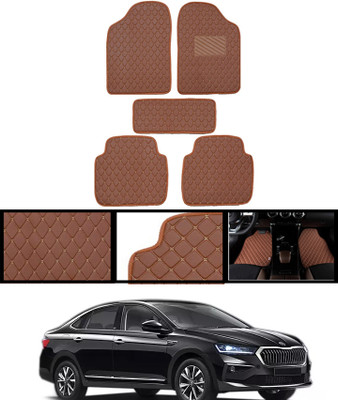 ABJD Leatherite Standard Mat For  Skoda Slavia(Orange)
