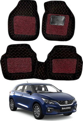 Autorepute Leather 7D Mat For  Maruti Suzuki Baleno(Red, Black)