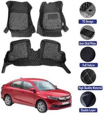 GENFRID Leatherite 7D Mat For  Honda Amaze(Silver)