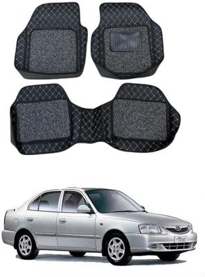 ARNEJA Leatherite 7D Mat For  Hyundai Accent(Silver, Black)
