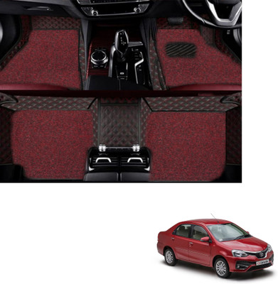 Autoclow Leatherite 7D Mat For  Toyota Etios(Red, Red)