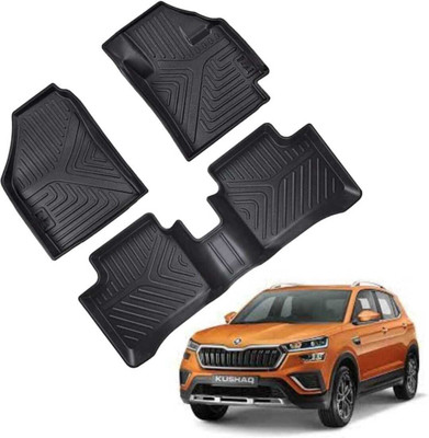 AUTOMOXCO TPV Tray Mat For  Skoda Kushaq(Black)