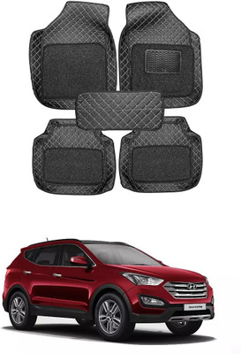 arneja trading company Leatherite 7D Mat For  Hyundai SantaFe(Silver, Black)