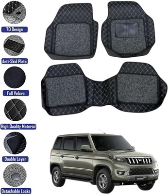 GENFRID Leather 7D Mat For  Mahindra Bolero Neo(Silver, Black)