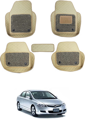 MATIES Leatherite 7D Mat For  Honda Civic(Beige)
