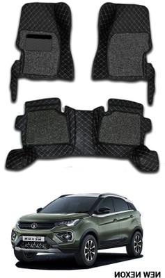 VIAZ VENTURES Leatherite 7D Mat For  Tata Nexon, Nexon EV(Black, Silver)