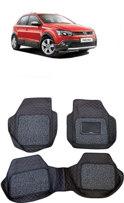 Arnejaa Leatherite 7D Mat For  Volkswagen Polo Cross(Red, Black)