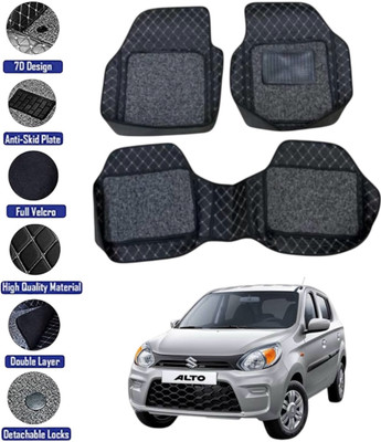 GENFRID Leather 7D Mat For  Maruti Suzuki Alto 800(Black, Silver)