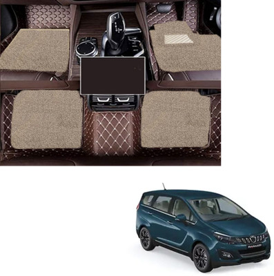 Autoclow Leatherite 7D Mat For  Mahindra Marazzo(Brown, Beige)