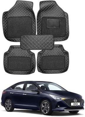 arneja trading company Leatherite 7D Mat For  Hyundai Verna(Black)