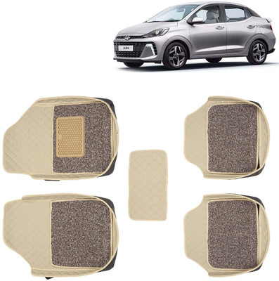 Kingsway Leatherite 7D Mat For  Hyundai Aura(Beige)