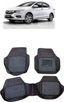 Arnejaa Leatherite 7D Mat For  Honda City i-Dtec(Red, Black)