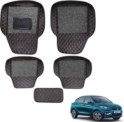 Footsace Leather, EVA, Silicone 7D Mat For  Tata Tigor(Red, Black)