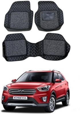 arneja trading company Leatherite 7D Mat For  Hyundai Creta(Silver, Black)