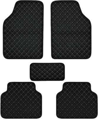aksmit Leather, Rubber Standard Mat For  Universal For Car(Black)