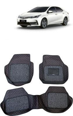 ARNEJA Leatherite 7D Mat For  Toyota Corolla Altis(Red, Black)