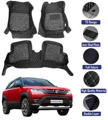 GENFRID Leather 7D Mat For  Maruti New Brezza(Silver)