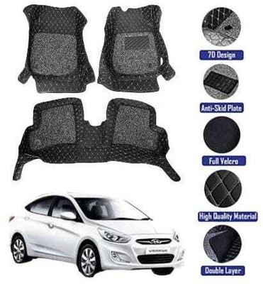 GENFRID Leatherite 7D Mat For  Hyundai Verna(Black)