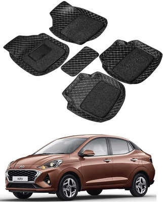 arneja trading company Leatherite 7D Mat For  Hyundai Aura(Black)