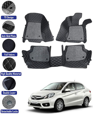 MATIES Leatherite 7D Mat For  Honda Amaze(Black)