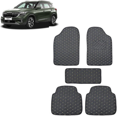 INSURE AUTOMOTIVE Leatherite 5D Mat For  Kia Seltos(Black)