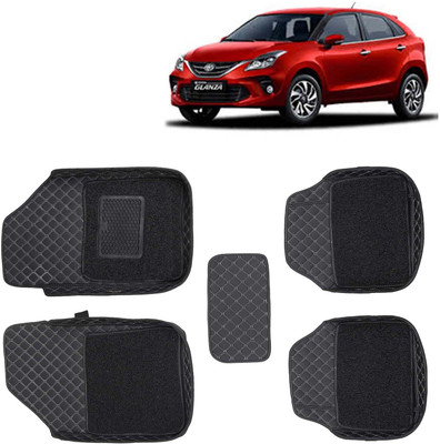 Kingsway Leatherite 7D Mat For  Toyota Glanza(Black)