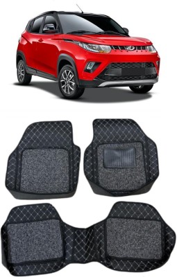 ARNEJA Leatherite 7D Mat For  Mahindra KUV100(Silver, Black)