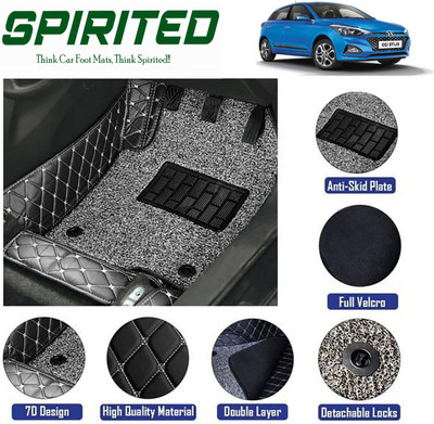 SPIRITED Leatherite 7D Mat For  Hyundai Elite i20(Black)
