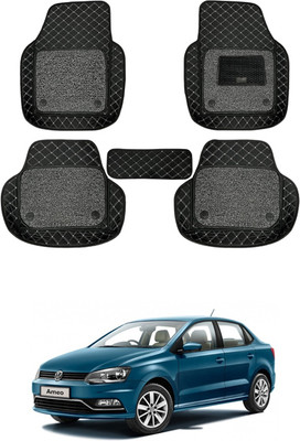 MATIES Leatherite 7D Mat For  Volkswagen Ameo(Black)