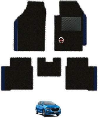 elegant Polypropylene Standard Mat For  Skoda Slavia(Black, Blue)