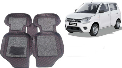 AUTORACE Leatherite 7D Mat For  Maruti WagonR(Black, Red)