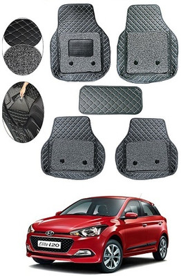 SLSHILPA Leather 7D Mat For  Hyundai Elite i20(Black)