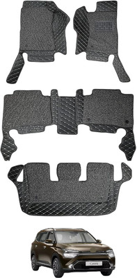 Auto Hub Leatherite 7D Mat For  Kia Carens(Black)