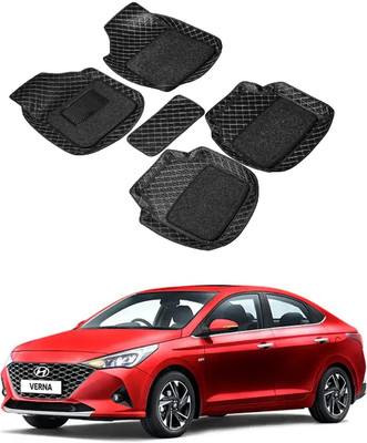 ARNEJA Leatherite 7D Mat For  Hyundai Verna(Black)