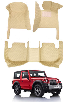 MATIES Leatherite 7D Mat For  Mahindra Thar(Beige)