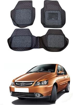 Autocom Leatherite 7D Mat For  Tata Indigo(Red, Black)