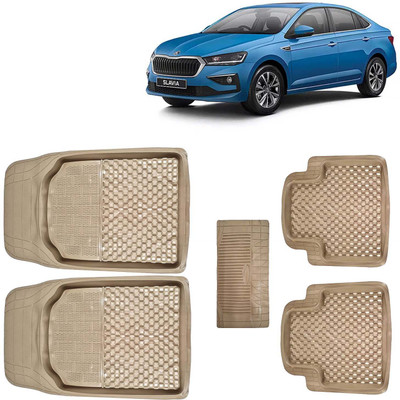 Kingsway PVC Tray Mat For  Skoda Slavia(Beige)