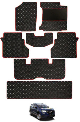 elegant Leatherite Standard Mat For  Mahindra XUV 700 (7 Seater)(Black, Red)