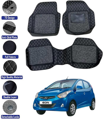 GENFRID Leather 7D Mat For  Hyundai Eon(Multicolor, Silver, Black)