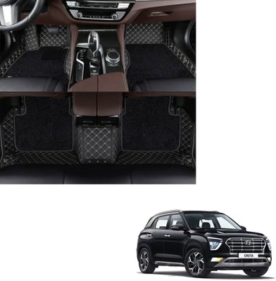 Autoclow Leatherite 7D Mat For  Hyundai Creta(Gold, Black)
