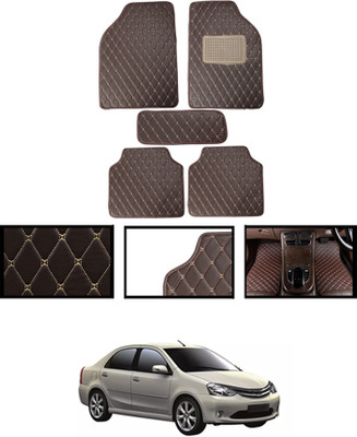 MATIES Leatherite Standard Mat For  Toyota Etios Liva(Brown)